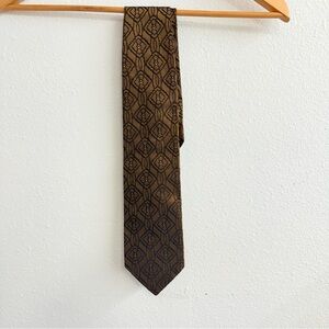 Tino Cojura Classic Brown Geometric Pattern Tie
